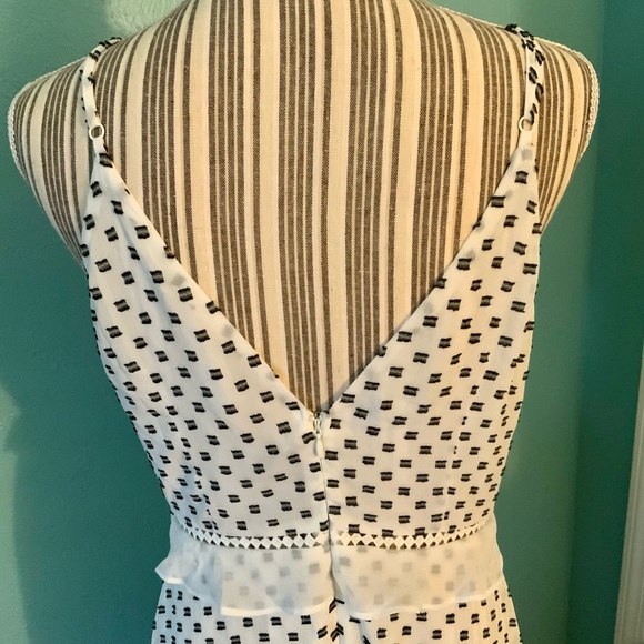 Stunning Details White Black Swiss Dot Maxi Dress Ruffles Panels Crochet S M L - Picture 13 of 16